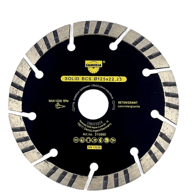 Диск для резки бетона SOLID BCS (125х22.23 мм; 9 сегментов) SAMEDIA 310990