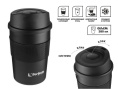 Термокружка для кофе, 380 мл, нержавеющая сталь, black, PERFECTO LINEA 27-261260