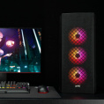 Корпус ATX Без БП ADATA XPG DEFENDER Black DEFENDER-BKCWW Tempered Glass, USB 3.2 Gen 1 Type-A х 2, 3x140mm FAN, HD Audio+Mic, VGA MAX 380mm, CPU MAX 170mm, пылевые фильтры Black