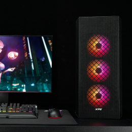 Корпус ATX Без БП ADATA XPG DEFENDER Black DEFENDER-BKCWW Tempered Glass, USB 3.2 Gen 1 Type-A х 2, 3x140mm FAN, HD Audio+Mic, VGA MAX 380mm, CPU MAX 170mm, пылевые фильтры Black