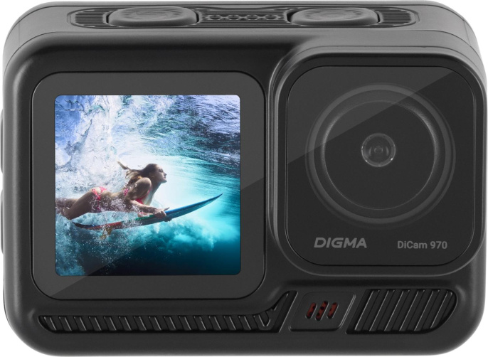 Экшн-камера Digma DiCam 970 1xCMOS 12Mpix черный (DC970 COMBO)