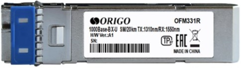 Трансивер WDM SFP-трансивер, 1000Base-BX-U Simplex LC , Tx:1310 нм, Rx:1550 нм, для одномодового кабеля, до 20 км OFM331R/20KM/A1A