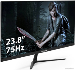 Монитор с аудио 23.8" ExeGate ProSmart EV2407A (VA LED Grade A+, FHD, 1920x1080@75Гц, 16:9, 250cd/m2, 4000:1, 178°/178°, 5ms, Speakers, D-Sub, HDMI, Audio-out, FreeSync, Low Blue Light, кабель HDMI 1.5м, VESA, регулировка наклона (tilt), черный) EX294344R