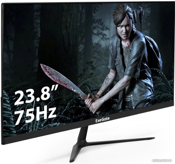 Монитор с аудио 23.8" ExeGate ProSmart EV2407A (VA LED Grade A+, FHD, 1920x1080@75Гц, 16:9, 250cd/m2, 4000:1, 178°/178°, 5ms, Speakers, D-Sub, HDMI, Audio-out, FreeSync, Low Blue Light, кабель HDMI 1.5м, VESA, регулировка наклона (tilt), черный) EX294344R