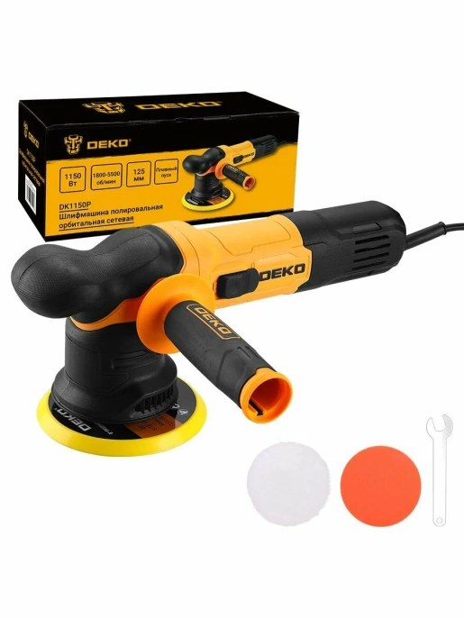 Полировальная машинка орбитальная сетевая DEKO DK1150P, 125мм, 1150 Вт 086-1008