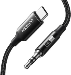 Кабель аудиоадаптер UGREEN CM450 65101 USB-C Male to 3.5mm Male Audio Cable Adapter. Длина: 2м. Цвет: черный (65101_)