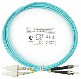 Оптический патч-корд duplex SC-ST 50/125 MM Cabeus FOP-50-SC-ST-2m 2 метра бирюзовый LSZH