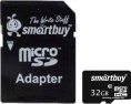 Карта памяти SmartBuy microSDHC Class 10 32GB (SB32GBSDCL10-01) 32 ГБ, класс 10, чтение: 10 МБ/с, запись: 10 МБ/с, адаптер