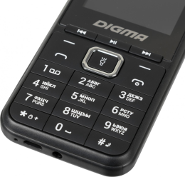 Мобильный телефон Digma LINX B241 32Mb чёрный моноблок 2Sim 2.44" 240x320 0.08Mpix GSM900/1800 FM microSD max16Gb LT2073PM