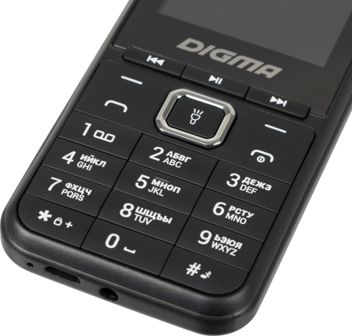 Мобильный телефон Digma LINX B241 32Mb чёрный моноблок 2Sim 2.44" 240x320 0.08Mpix GSM900/1800 FM microSD max16Gb LT2073PM