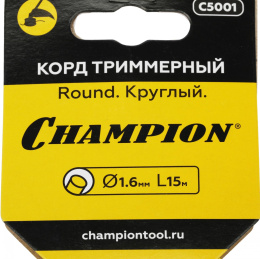 Леска для садовых триммеров CHAMPION C5001,  1.6мм, 15м