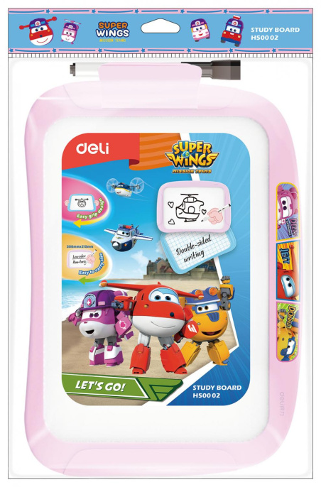 Доска магнитно-маркерная Deli Super Wings EH50002 синий 20.5x28.6см