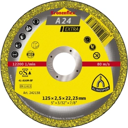 Универсальный отрезной круг Klingspor A24 Extra 125x2,5x22,23мм, Т41 прямой 242138