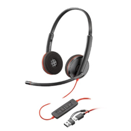 Poly Blackwire 8X229A6 3225 Stereo USB-C Headset +3.5mm Plug +USB-C/A Adapter Bulk Гарнитура проводная