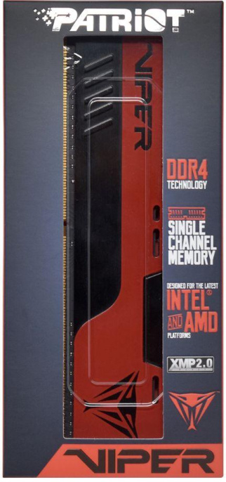 Память DDR4 4GB 2666MHz Patriot PVE244G266C6 Viper EliteII RTL PC4-21300 CL16 DIMM 288-pin 1.2В с радиатором Ret