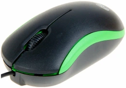 Компьютерная мышь RITMIX ROM-111-BLACK/GREEN ноутбучная мышь, проводная USB Type-A, сенсор оптический 800 dpi, 3 кнопки, колесо с нажатием, цвет зеленый/черный