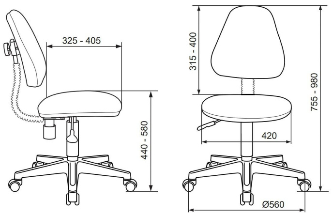 Кресло детское Бюрократ KD-4, ткань, до 100кг, пружинно-винтовой, голубой