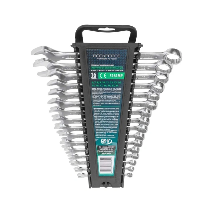Набор комбинированных ключей Rockforce 6-19, 22, 24 мм, 16 предметов RF-5161MP(54740)