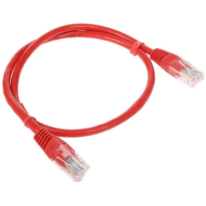 Патч-корд UTP Cablexpert PP12-0.5M/R   кат.5e, 0.5м, литой, многожильный (красный) (038546)