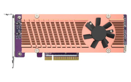 Плата расширения QNAP QM2-2P-384A 2 x M.2 22110 or 2280 PCIe Gen3 x8 NVMe SSD slots. Low-profile flat and Full-height brackets included.