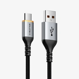 Кабель CABLETIME CA50H (CT-AMCM5A-AG1) 1 м, 5A USB A до USB C, нейлоновый, черный