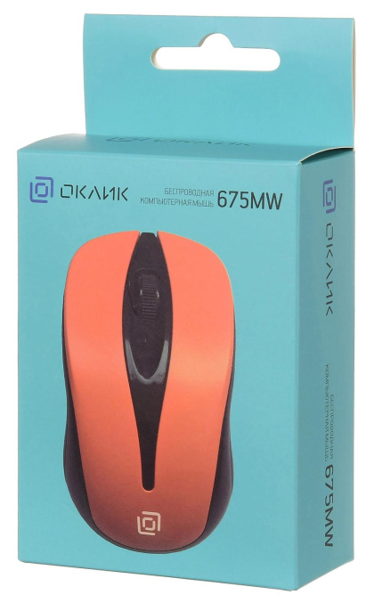 OKLICK Мышь Оклик 675MW черный/оранжевый оптическая 1200dpi беспров. USB для ноутбука 3but 1025920