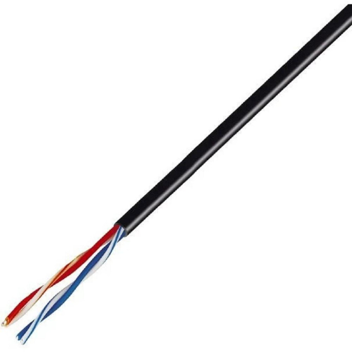 Rexant 01-0025 Кабель витая пара U/UTP, CAT 5e, PE, 2PR, 24AWG, OUTDOOR, SOLID, черный, 305м