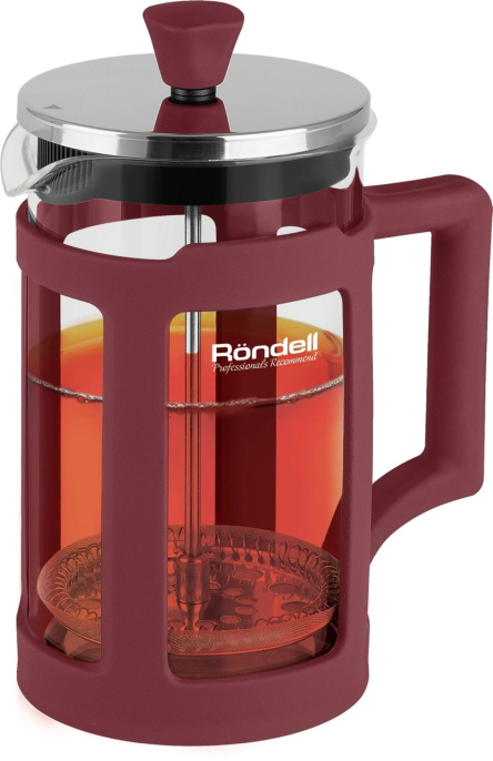 Френч-пресс Rondell Stripes RDS-1641, 0.6л, красный