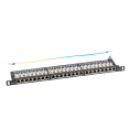 NTSS Патч-панель NTSS PREMIUM 0.5U 24 порта RJ45 FTP cat.5e, Krone IDC с задним кабельным органайзером NTSS-PP2-PM-0.5U-24-FTP-RJ45-5e-K