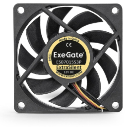 Вентилятор 12В DC ExeGate ExtraSilent ES07015S3P 70x70x15 мм, Sleeve bearing подшипник скольжения , 3pin, 2000RPM, 18dBA EX283371RUS