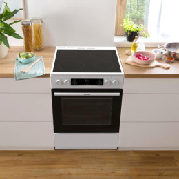 Электрическая плита Gorenje GEC6C40WD, стеклокерамика, без крышки, белый