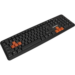Клавиатура ExeGate Professional Standard LY-403 USB, полноразмерная, влагозащищенная, 104кл., Enter большой, 8 оранжевых клавиш, длина кабеля 1,35м, черная, Color Box EX264080RUS