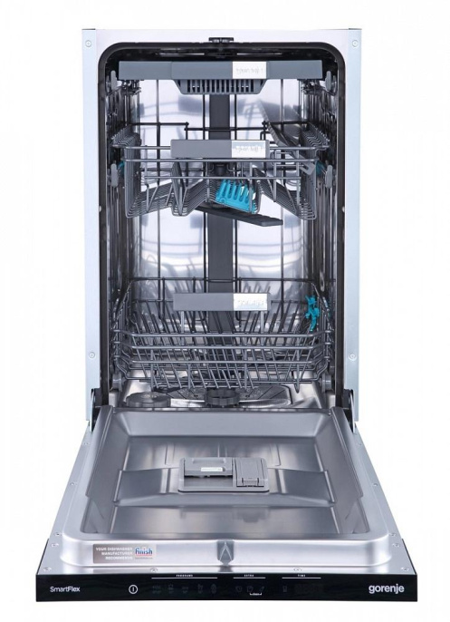 Встраиваемая посудомоечная машина Gorenje GV572D10, узкая, ширина 44.8см, полновстраиваемая, загрузка 11 комплектов