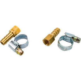 Штуцер пневматический внутренняя резьба 1/8- елочка 8 мм, 2 шт. + хомуты ROCKFORCE RF-FFH02/05 1836 (RF-FFH02/05(1836))