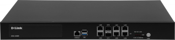 Маршрутизатор D-Link DSA-2208X/A1A, 6 LAN, 1xUSB, 2xSFP+, черный