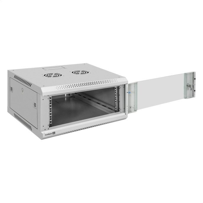 Шкаф телекоммуникационный 19" настенный 4U ExeGate EC-WM-4U.600.G.GREY 19”, 4U, 600x600x280mm ШхГхВ , передняя дверь закаленное стекло, съемные боковые панели, пыле- и влагозащита IP23, светло-серый RAL 7035 EX300263RUS
