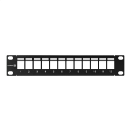 Патч-панель модульная ExeGate EPPB-10-12 (10", UTP, 12 port, наборная, неэкранированная, 1U, RoHS, Black, RTL) EX297322RUS