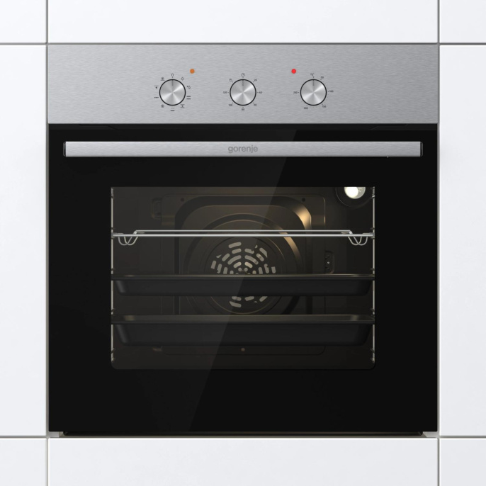 Духовой шкаф электрический Gorenje BO6727E03NX, 73л, дверца с 2 стеклами, черный
