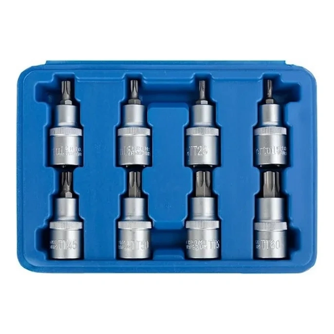 Набор головок со вставкой TORX с отверстием 1/2" DR, длина 55 мм, 8 предметов VERTUL VR50189