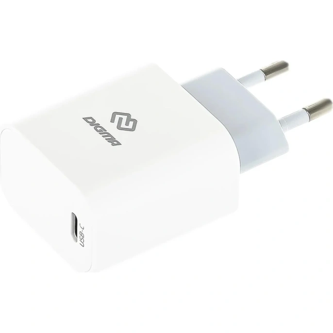 Сетевое зарядное устройство DIGMA DGW2C 20w, 3A PD , USB-C, универсальное, белый, DGW2C0F010WH 1655943