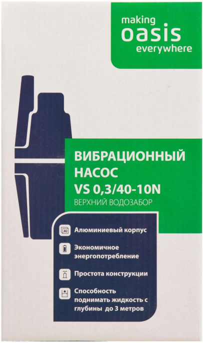 Насос колодезный OASIS VS 0.3/40 - 10N K , погружной, 1080л/ч [vs 0.3/40-10n]