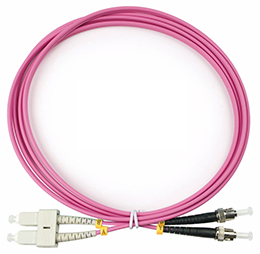 Оптический патч-корд duplex SC-ST 50/125 MM Cabeus FOP-50-OM4-SC-ST-2m 2 метра маджента LSZH