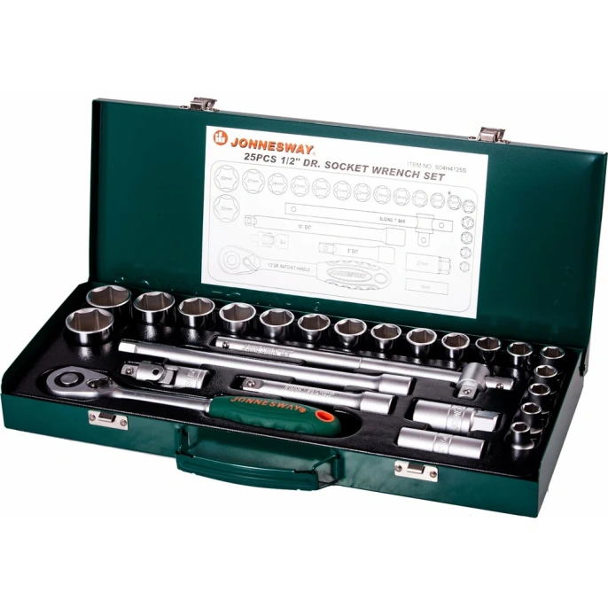 Набор торцевых головок 25 предметов 1/2" DR (10-32 мм) Jonnesway S04H4125S
