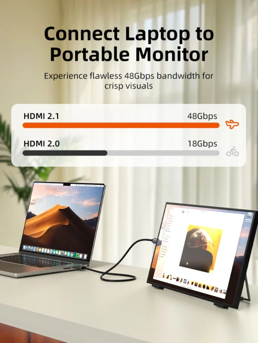 Кабель CABLETIME CH15L (CT-HDC8K-AG2) 2 м, Mini HDMI-HDMI 8K60Hz