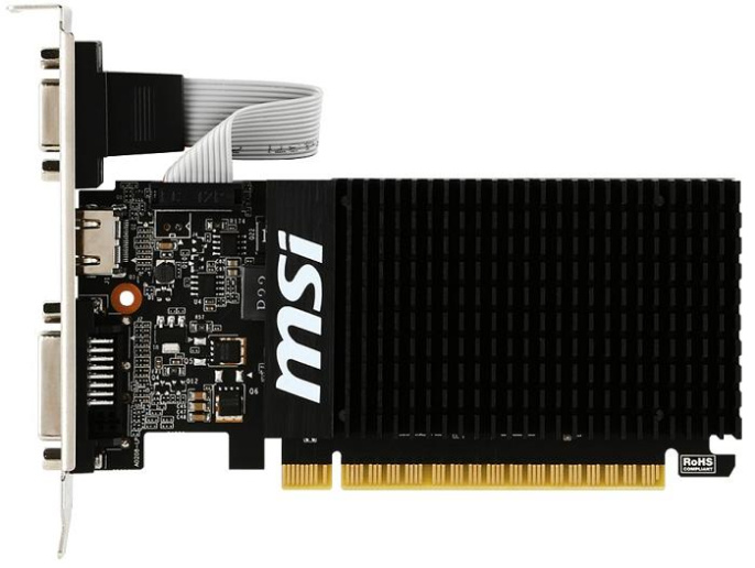 Видеокарта MSI NVIDIA GeForce GT 710 GT 710 2GD3H LP 2ГБ DDR3, Low Profile, Ret