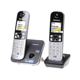 Р/Телефон Dect Panasonic KX-TG6812RU черный труб. в компл.:2шт АОН KX-TG6812RUB