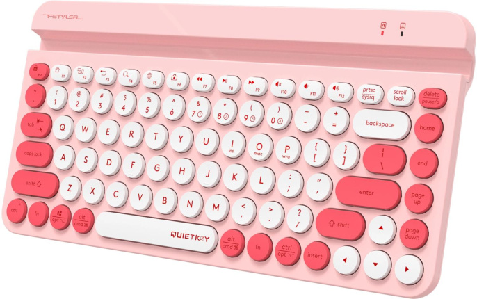 Клавиатура A4TECH Fstyler FBK30, USB, Bluetooth/Радиоканал, мембранная, розовый [fbk30 raspberry]