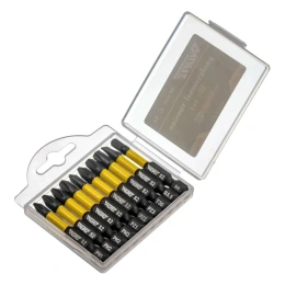 Набор торсионных бит 50 мм, PH1,PH2x2,PH3,PZ1,PZ2,PZ3,T30,SL5.5,H4, 10 шт WURZ 4201
