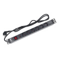 Блок розеток для 19" шкафов, горизонтальный, 6 розеток, 16A Cabeus PDU-6P-F-2EU выключатель, шнур 2м, немецкий стандарт