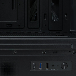 Корпус без блока питания Case HSPD F510, Panoramic Mid Tower, Black, TG, 0.5 SPCC, no fans ATX, mATX, mITX 180/280/160mm 1x2.5", 1x3.5", 7xPCI 1xUSB-A 3.0, 1xUSB-A 1.0 356x218x467mm F510-TGBK